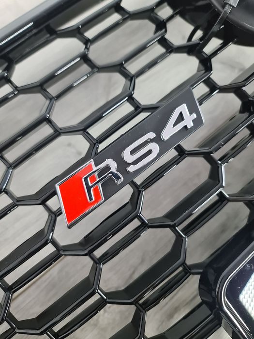 Oferta-Grila-RS4-Look-Dedicata-Audi-A4-B9-2016-2017-2018-2019-Neagra-Lucios-Logo-Incluse-Calitate-Premium-Noua