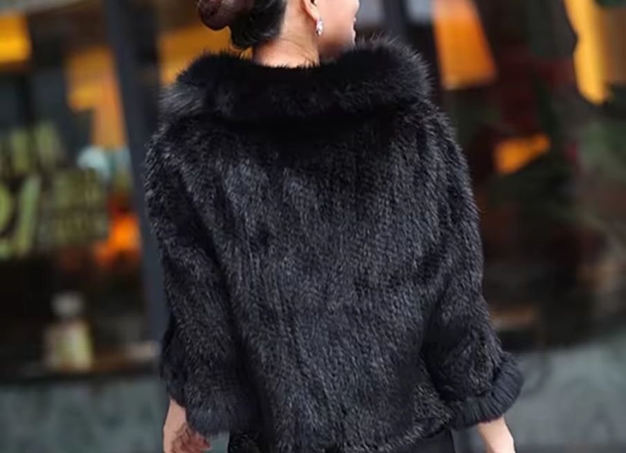 Дамско палто от плетена норка