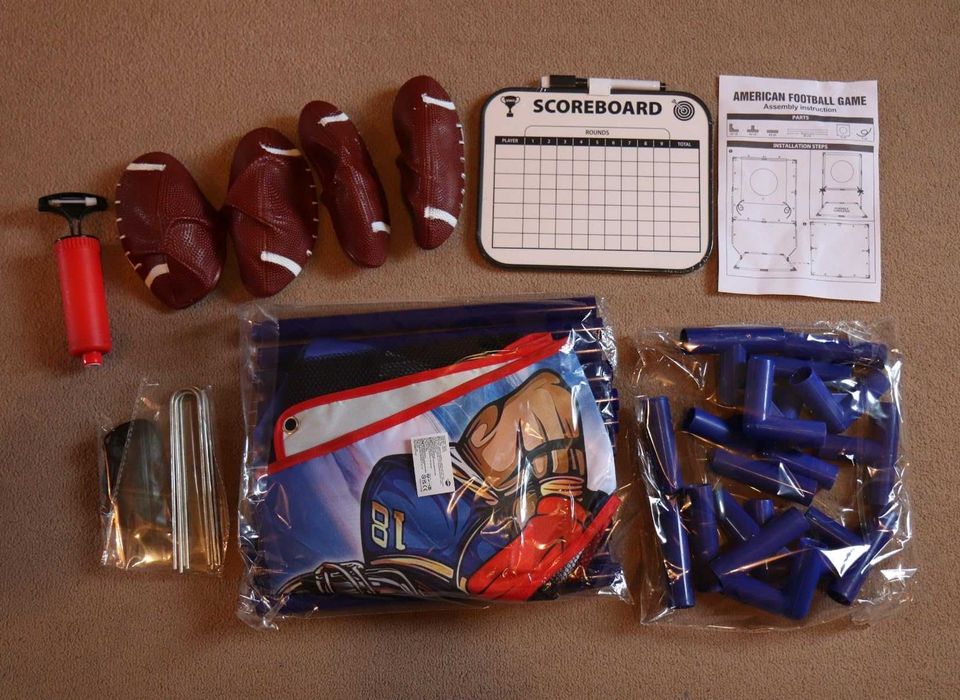 VATOS Игра за хвърляне по мишена с 4 надуваеми ръгби топки