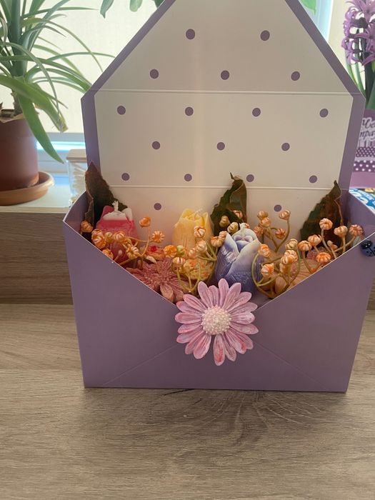 Букет от соеви свещи