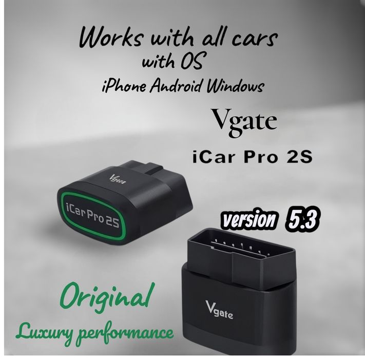 Автодиагностика OBD 2 Vgate iCar PRO  2S BT5.3 + iPhone BLE OBD2  Кодинг Адаптации Премахване на грешки Effective & Low energy