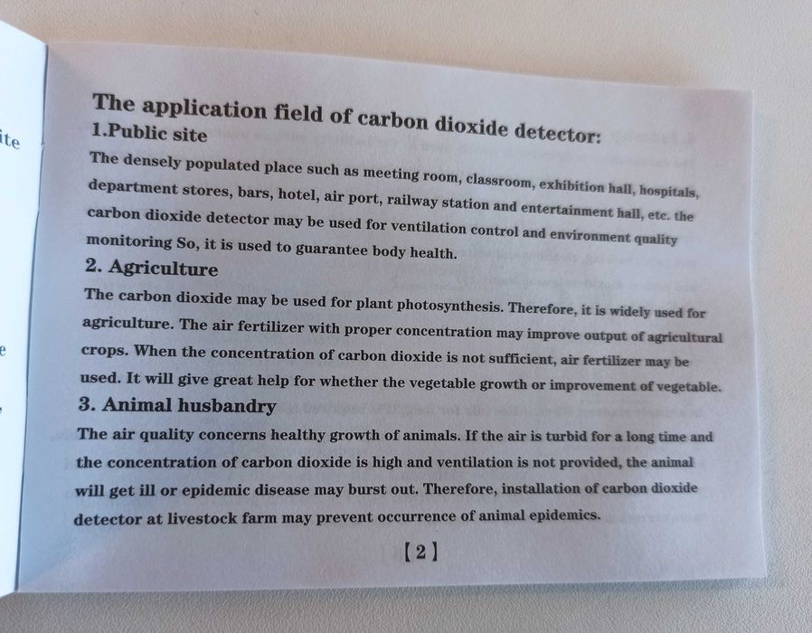 Detector portabil CO2.