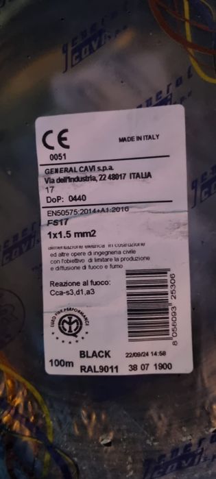 Vând cabluri electrice 1.5 si 2.5