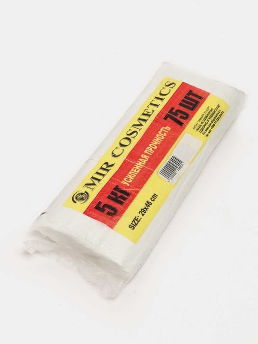 Пакеты типа майка, MIR COSMETICS, 5 кг, белый, 60 шт, Суппер