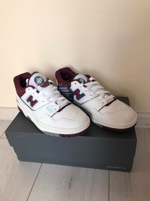 New Balance 550 Burgundy Cyan