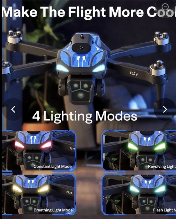 Дрон F179 с 1080P камера, безчеткови мотори, избягване на препятствия и WIFI контрол