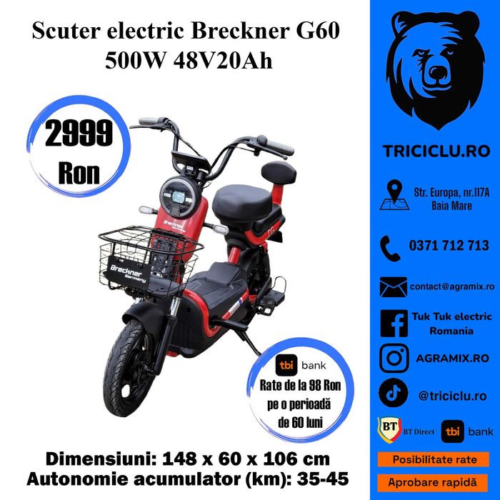 Scuter electric Breckner G60 nou Agramix
