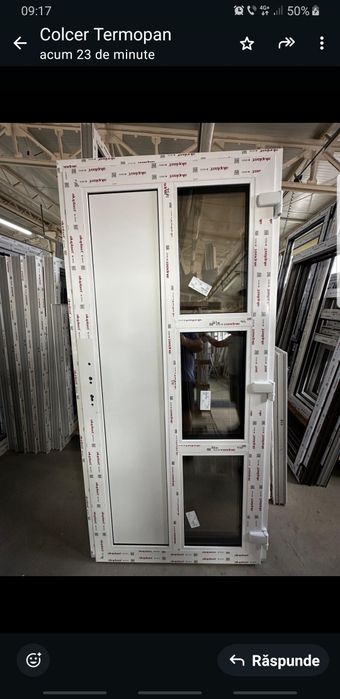 Usa  intrare PVC tripan , noua , nefolosita