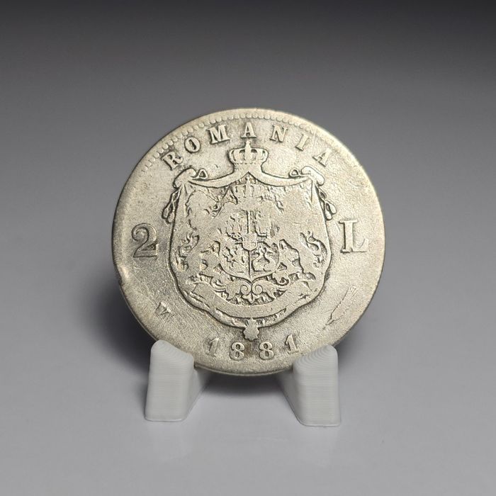 Moneda 2 lei 1881 Carol
