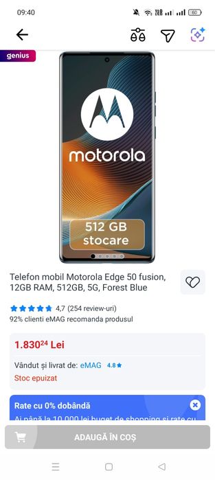 Telefon marca Motorola Edge 50 Fusion.