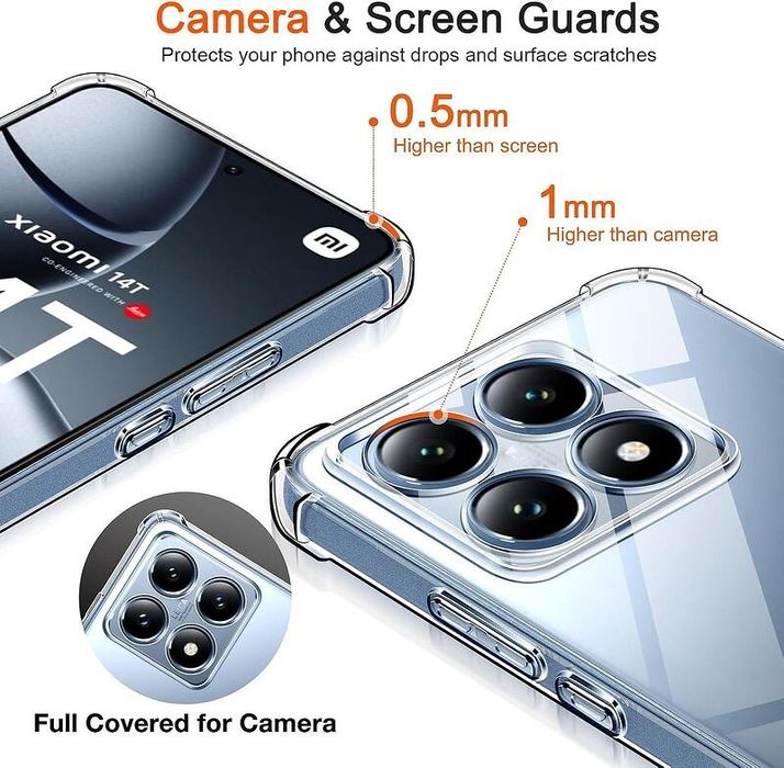 Прозрачен Силиконов Удароустойчив Кейс за Xiaomi 14T /14T Pro / 13T