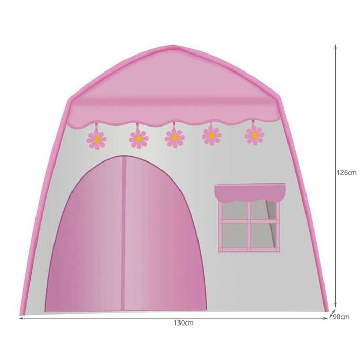 Палатка за игра Къщичка с лампи ИЛИ Дворец тип шатра - Сива или Розова
