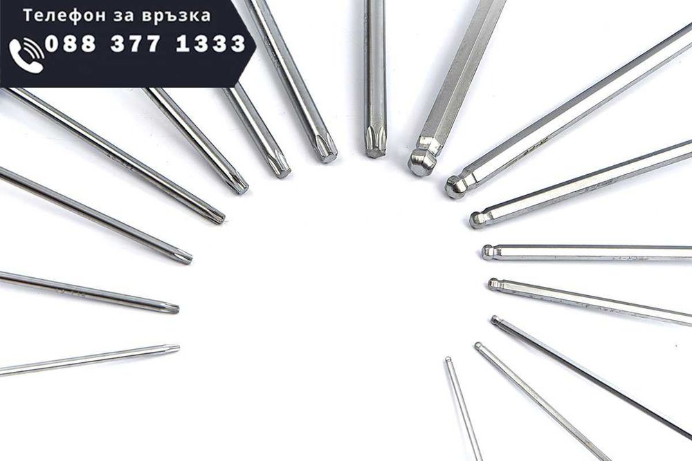 НЕМСКИ Комплект Шестограми И Торксове 16 Части STAHLMAYER + ЛЕД ФЕНЕР