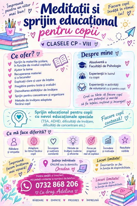 Meditații pentru copii – clasele I–VIII | Inclusiv pentru copii cu nevoi speciale
