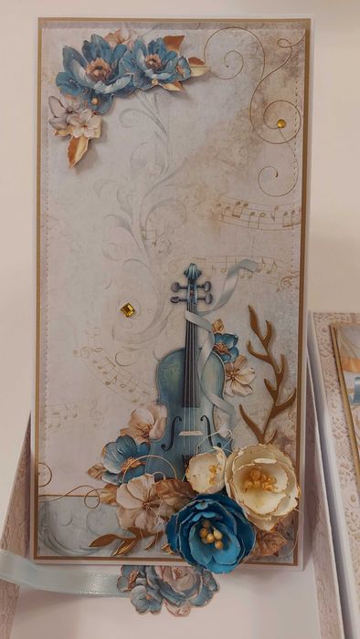 Елегантна картичка в кутия 2, за сватба, юбилей, ръчно изработена