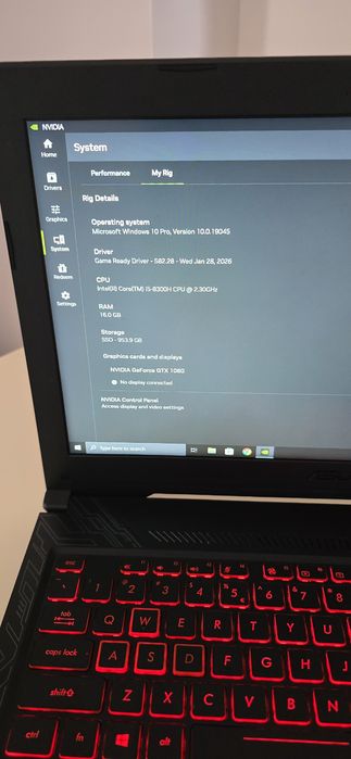 Laptop Gaming Asus Tuf  GTX 1060 i5-8300H 16gb Ram