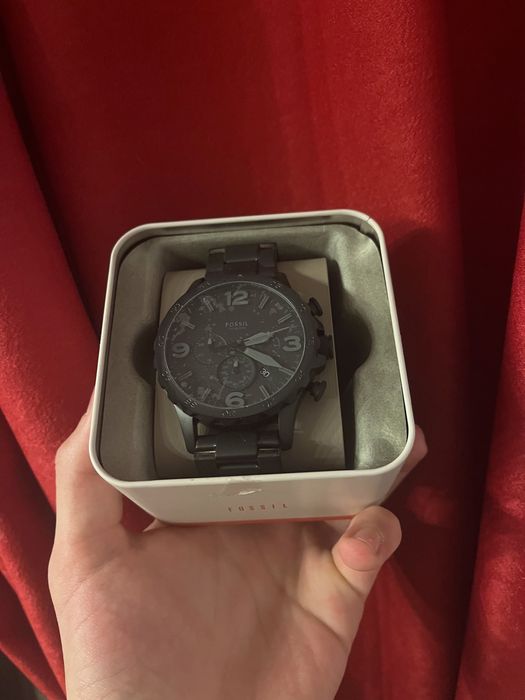 Fossil - Nate Chronograph Black Stainless Steel Watch - 50mm