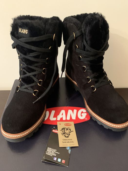 OlangGhete din piele întoarsă blana shearling Meribel