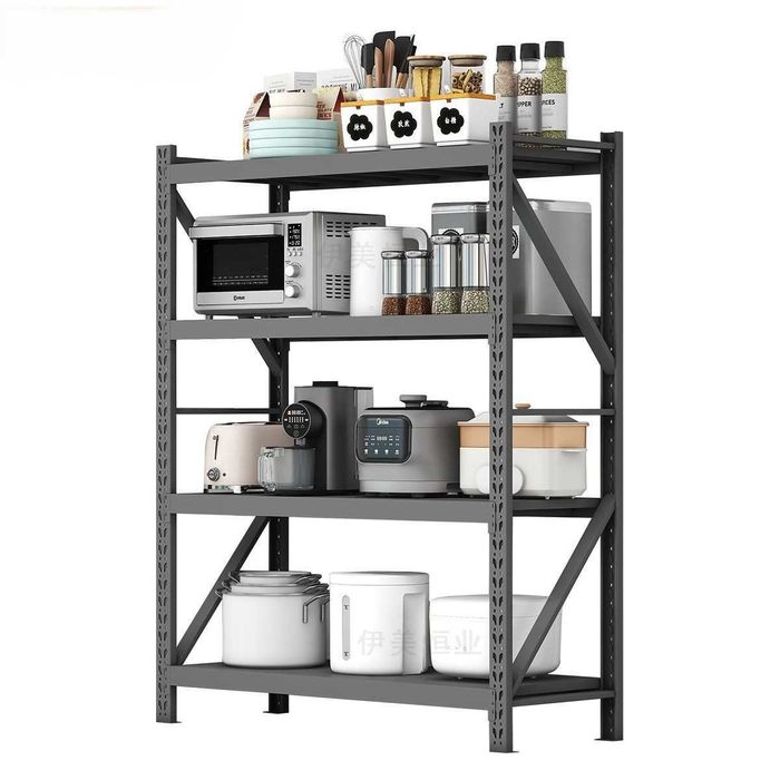 Подвальный металлический стеллаж с прочными регулируемыми полками optm