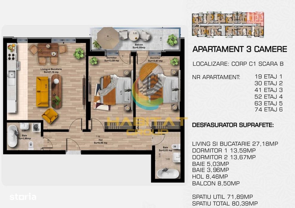 Apartament 3 camere Popesti Leordeni, zona metrou Berceni.