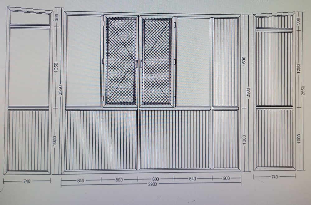 Остекление балконов 3-х метровый