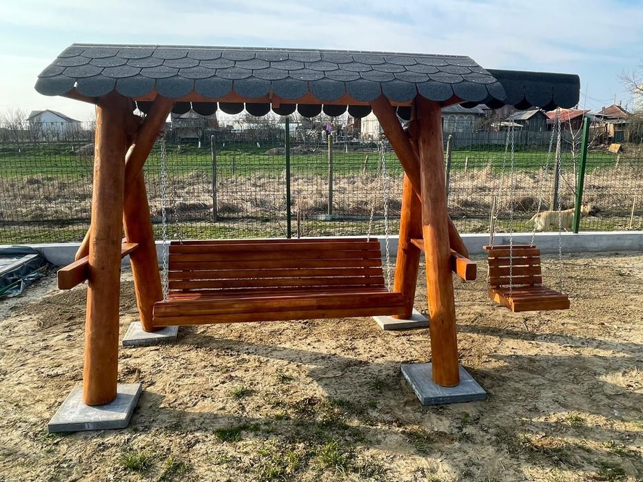Balansoar rustic din lemn masiv / leagan