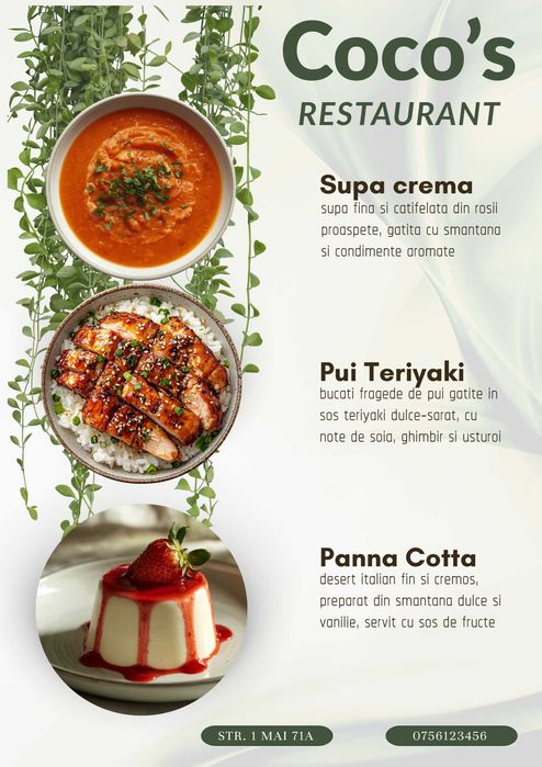 Creare postări Meniul Zilei pentru Restaurante