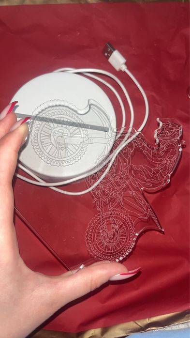 3D LED нощна лампа - ефектен мотокрос модел