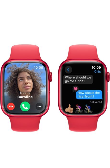 Apple Watch 9, GPS, Carcasa RED Aluminium 45mm, RED Sport Band - M/L