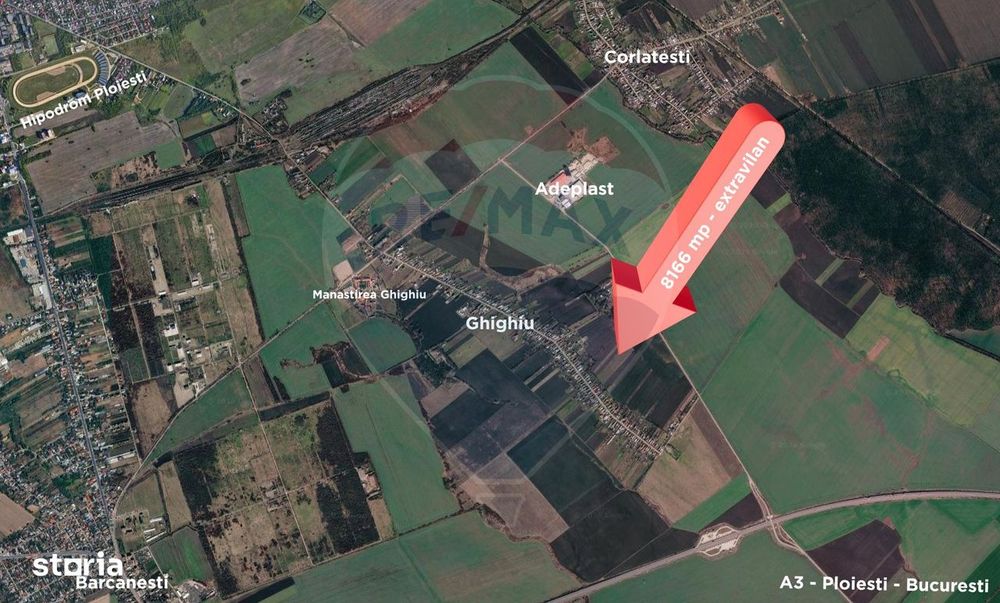 Teren agricol EXTRAVILAN - 8166 mp, Ghighiu — acces DN1A si A3