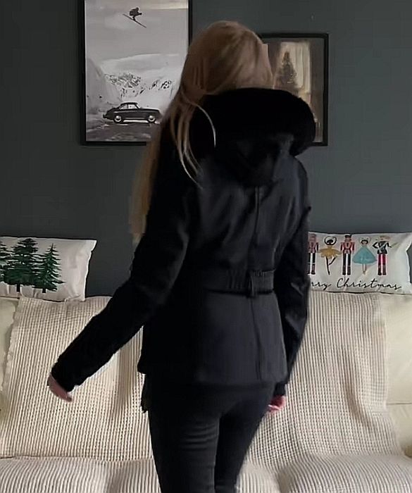 Geaca ski Oysho slim fit 3M thinsulate - negru, marimea M, cu etichete