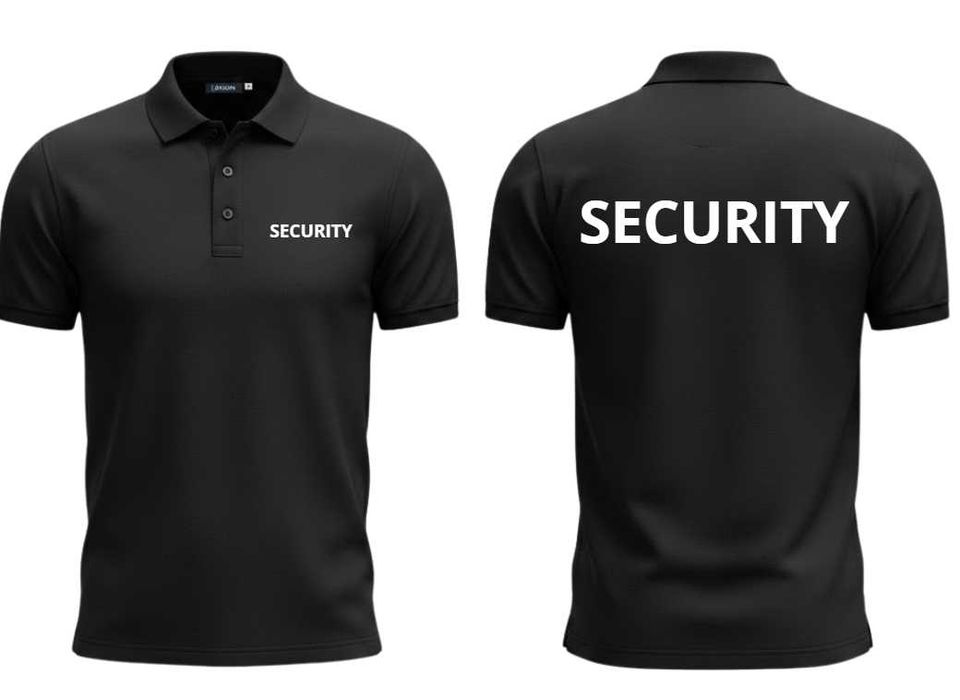 Тениска SECURITY ОХРАНА черни тениски с къс ръкав XS-5XL