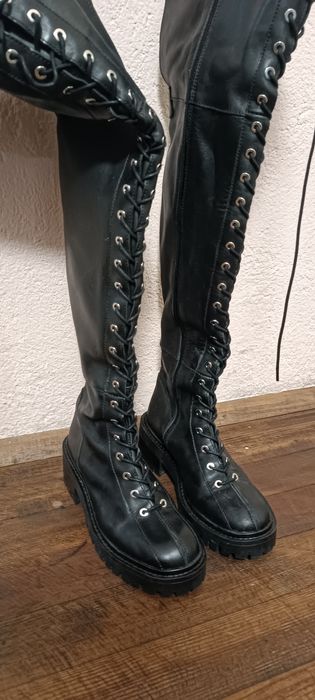 Ботуши/Чизми/Кубинки Zara- Зара 37 номер естествена кожа