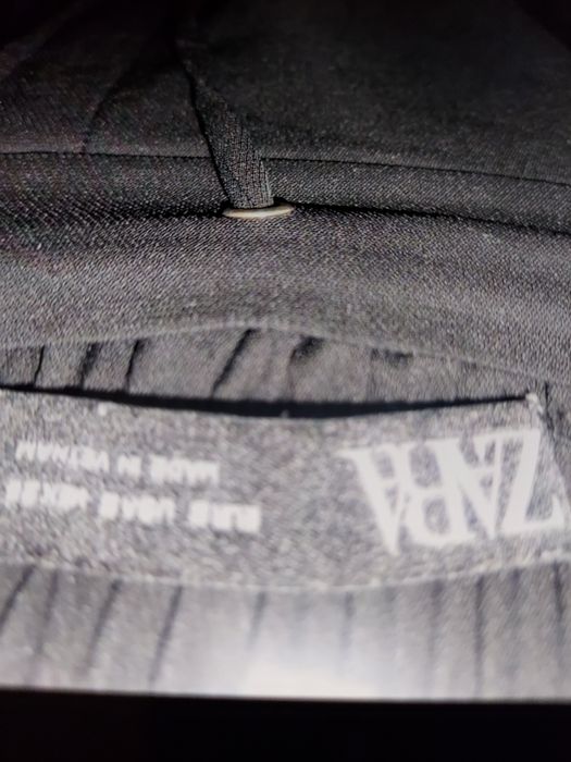 Pantaloni Zara, culoare negru intens, material matase