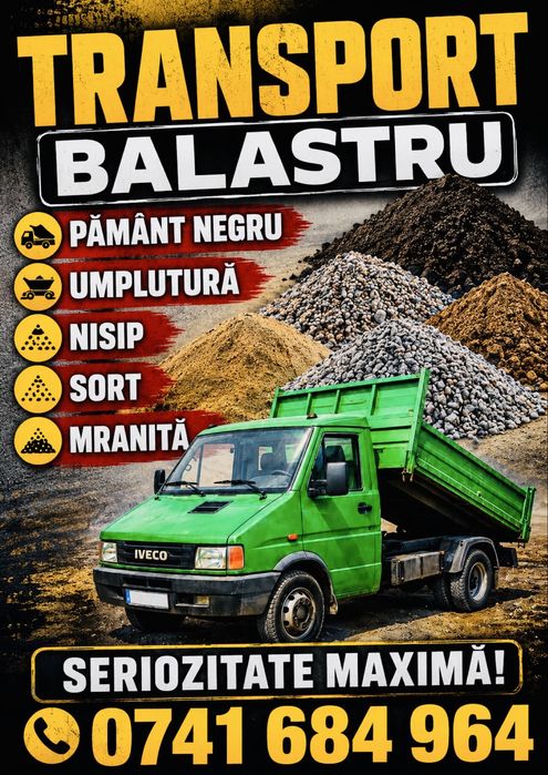 Transport Nisip Balastru Pamant negru‼️