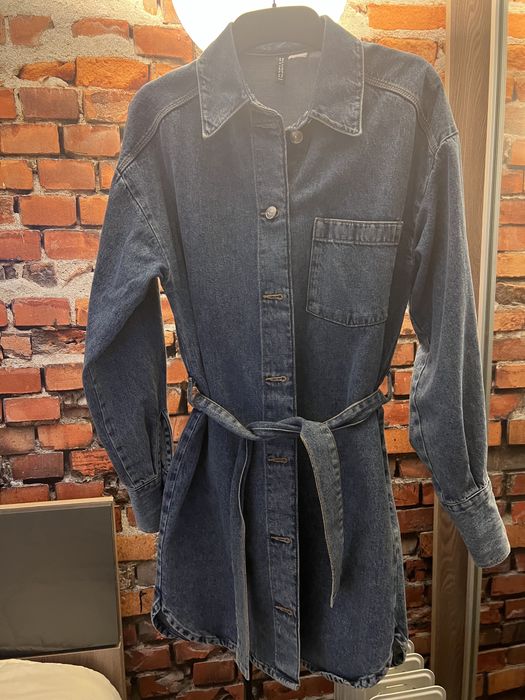 Дънков тренч тип рокля с колан devided by h&m размер с/м-45