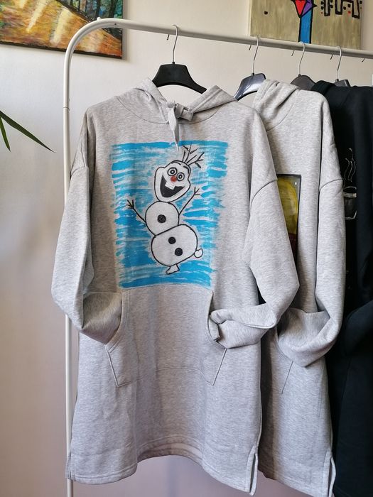 Rochie hanorac dama pictat manual NOU mărimi M - L - XL