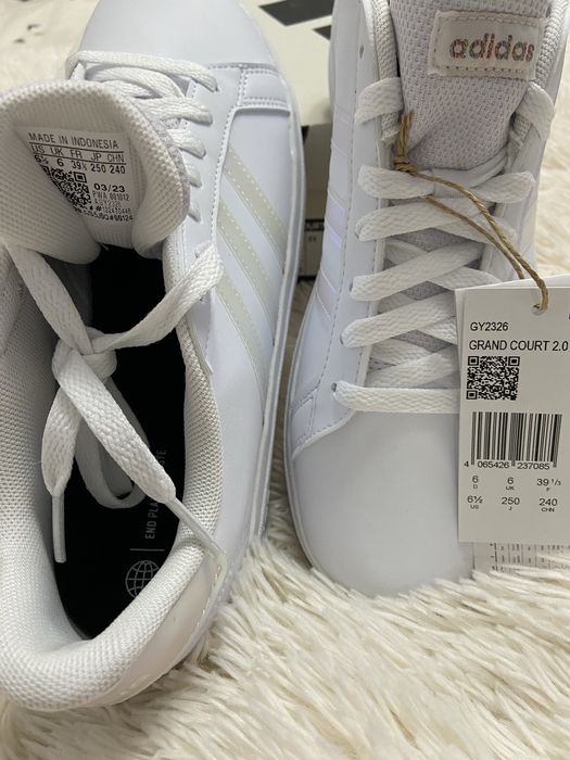 Adidas  39 !  Grand Court 2.0, Alb, Roz Noi !