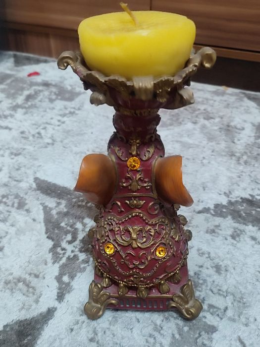 Деревянный слон сувенир подсвечник