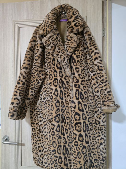 Шуба из кролика до колен