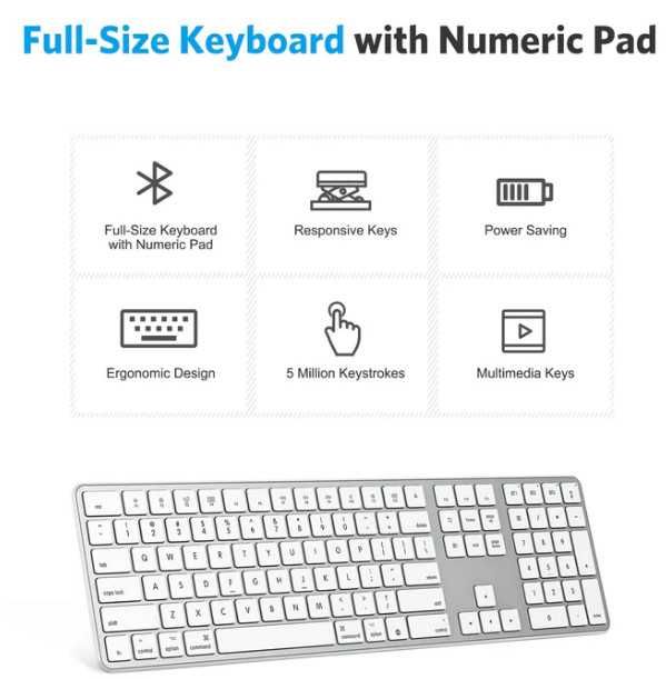 Безжична клавиатура OMOTON KB515, акумулаторна Bluetooth