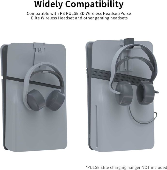 Докинг станция охлаждаща за PS5, RGB LED, стойка за слушалки, сива