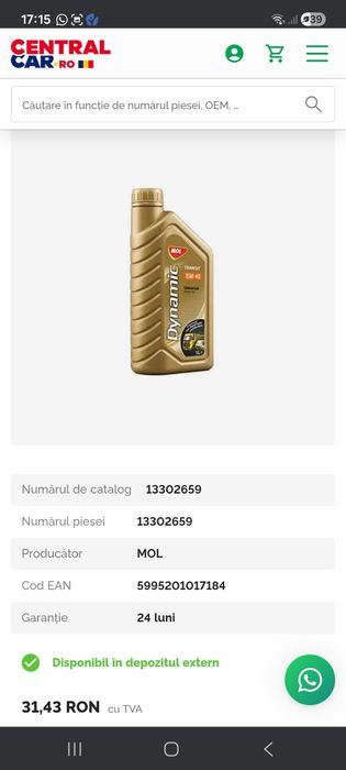 Vand ulei de motor la jumate de preț