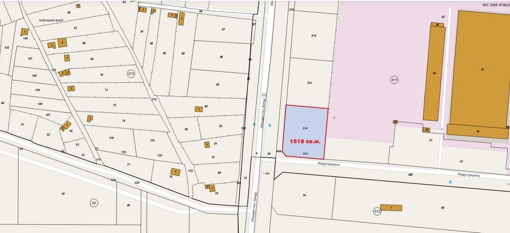 Продава се Парцел в Ямбол, Промишлена зона - 1518 кв.м за 26 €/кв.м - Снимка #1