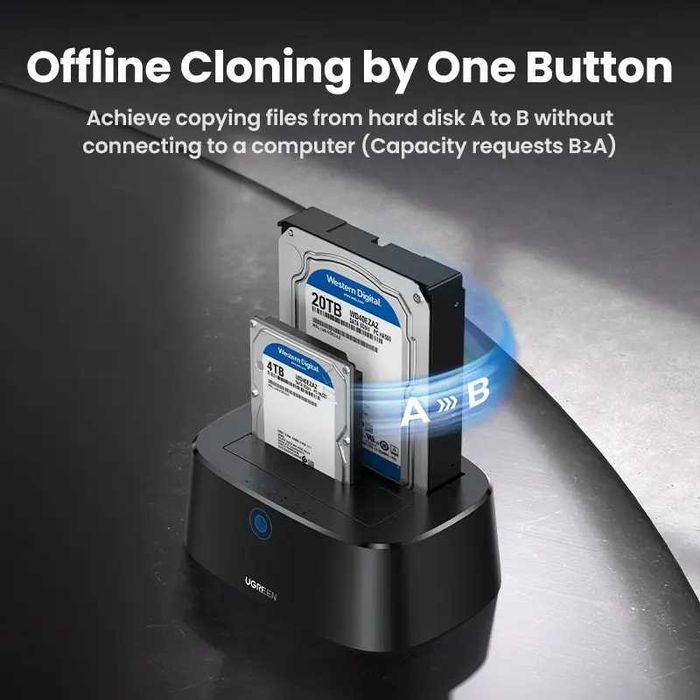 UGREEN Док-станция для HDD/SSD 2.5" / 3.5"