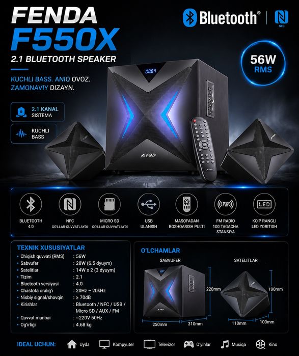 Fenda F550X kolonka
