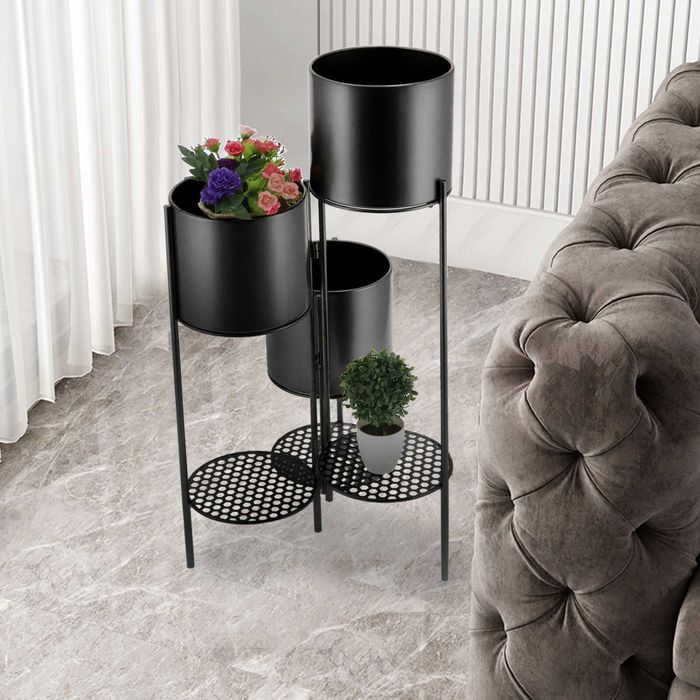 Намален! Цветарник от ковано желязо - 3-степенна стълба Рафт за саксии