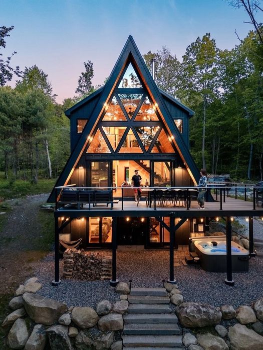 A-frame дом для дачи и загородного отдыха