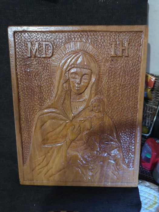 icoana lemn-sculptura lemn fag