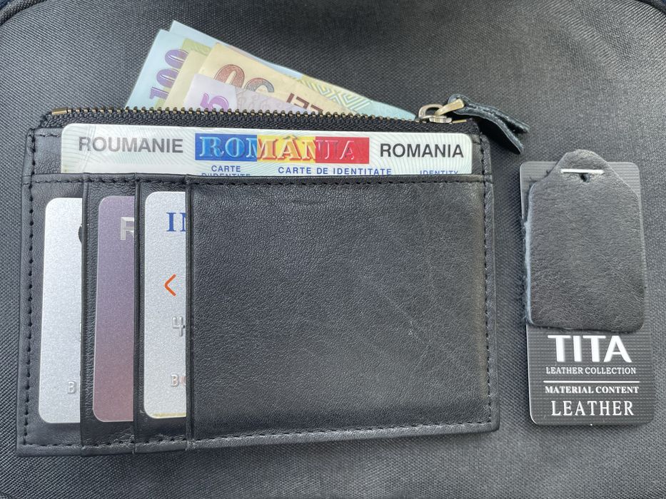 Portofel minimalist piele naturala